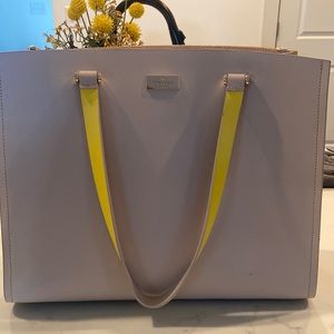 Kate Spade over shoulder bag with yellow lining. The perfect bag for summer